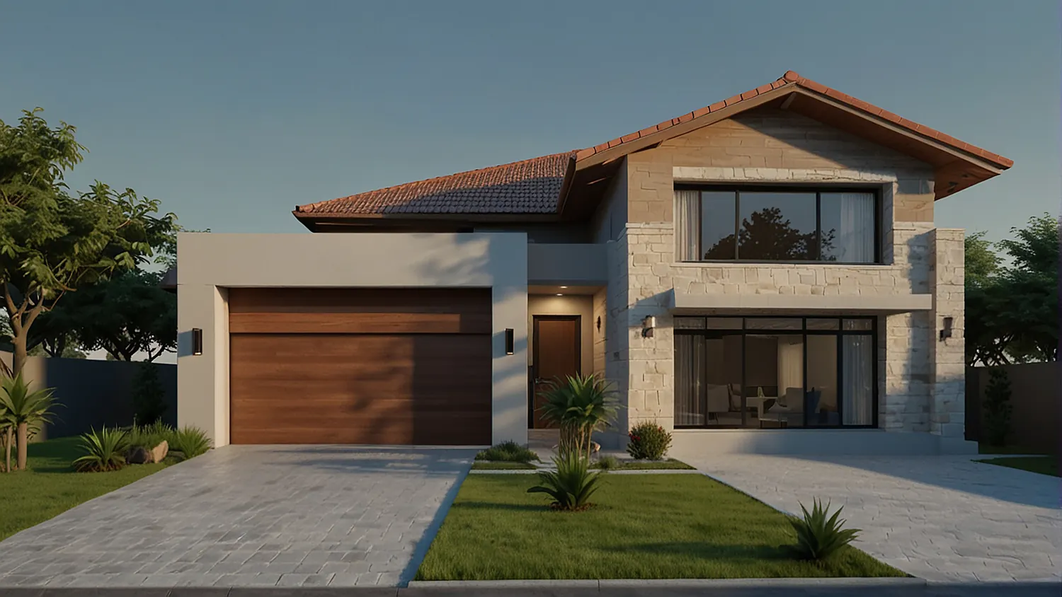 Fachada de casa moderna usada como imagen ilustrativa