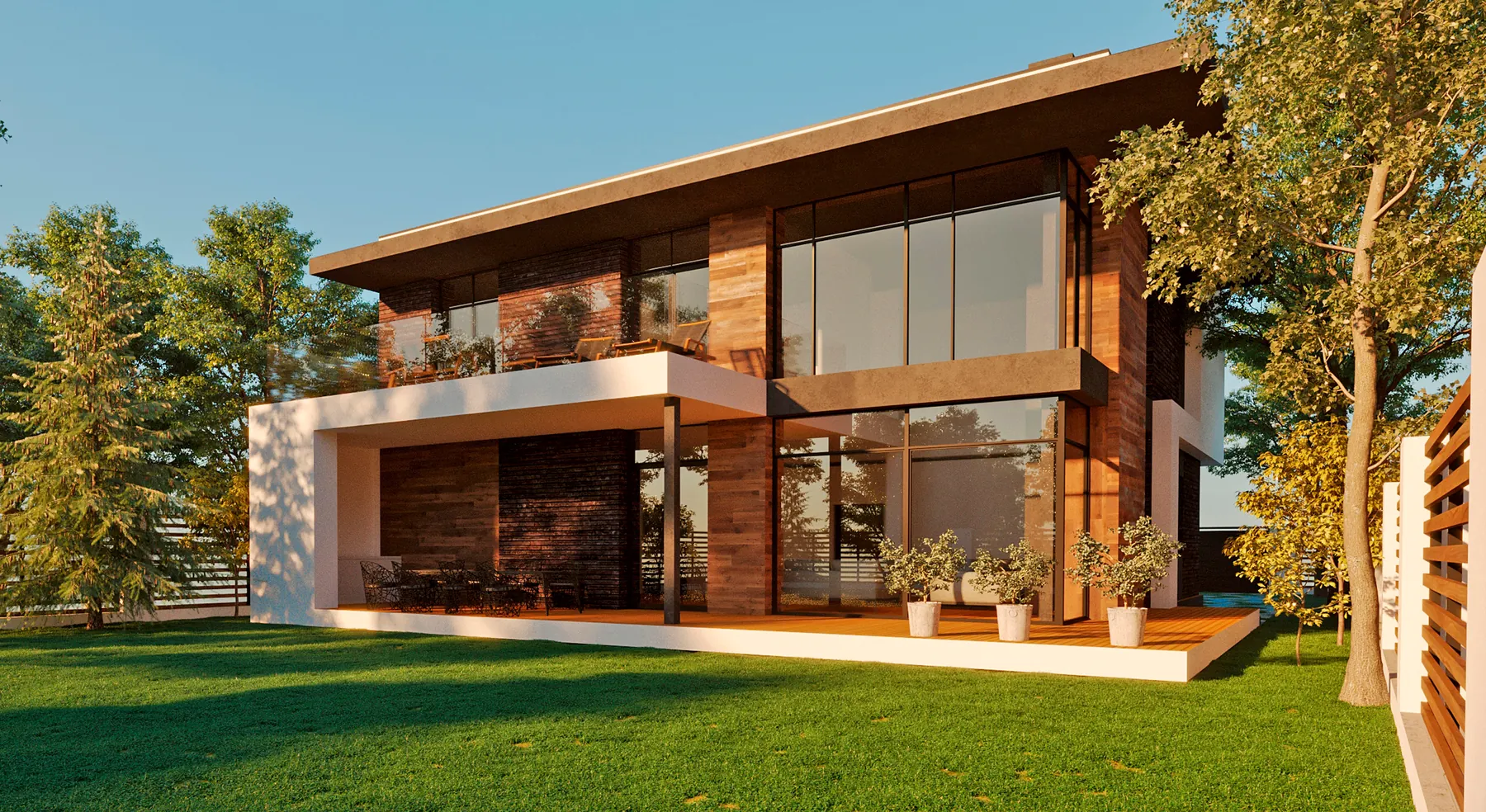 Render ilustrativo de una vivienda moderna