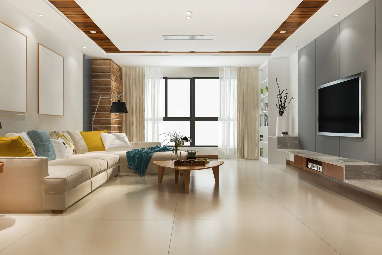 Render ilustrativo de un interior luminoso y contemporáneo