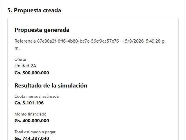 Propuesta generada con referencia y resultado de simulación